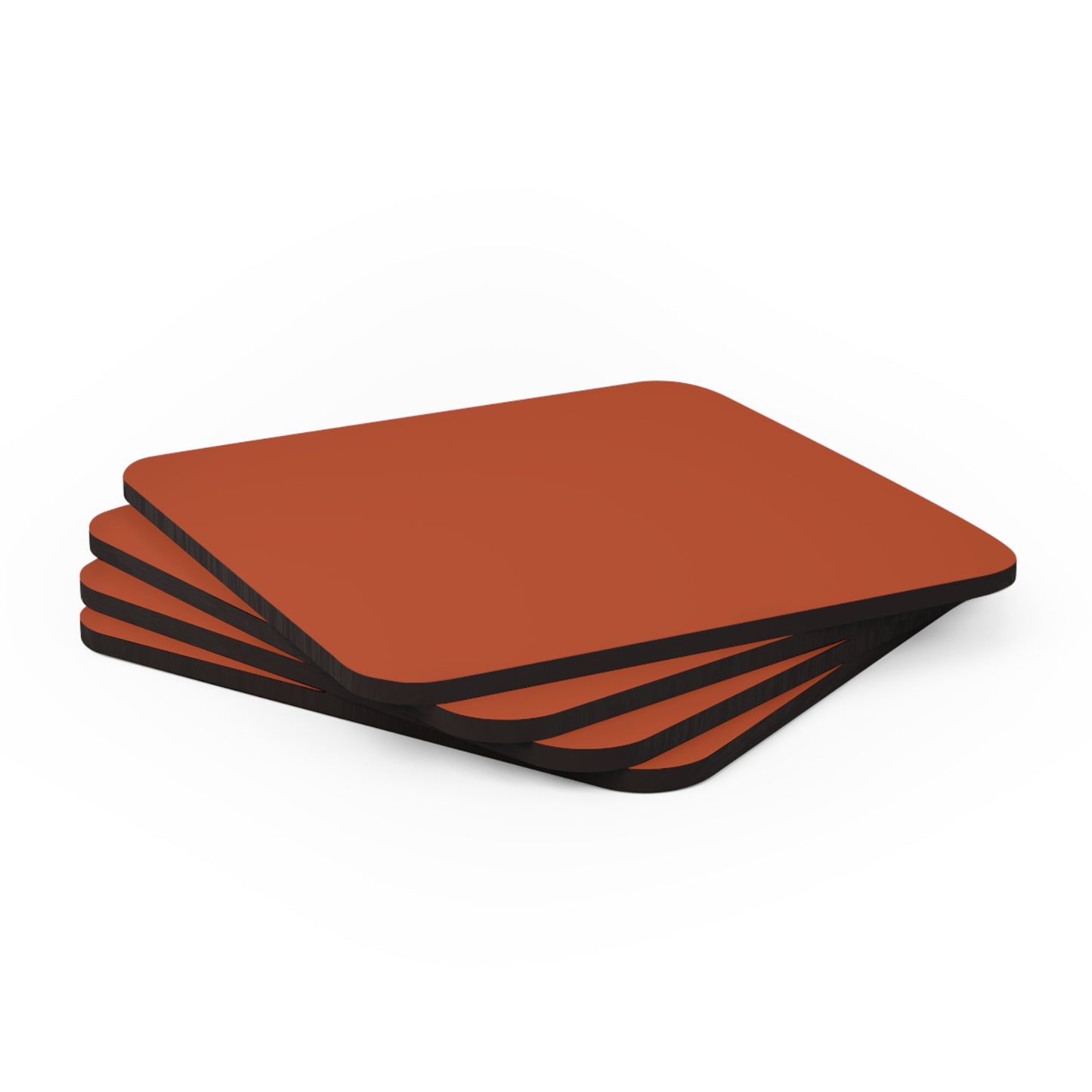 True Holiday Fireball Orange Solids Corkwood Coaster Set