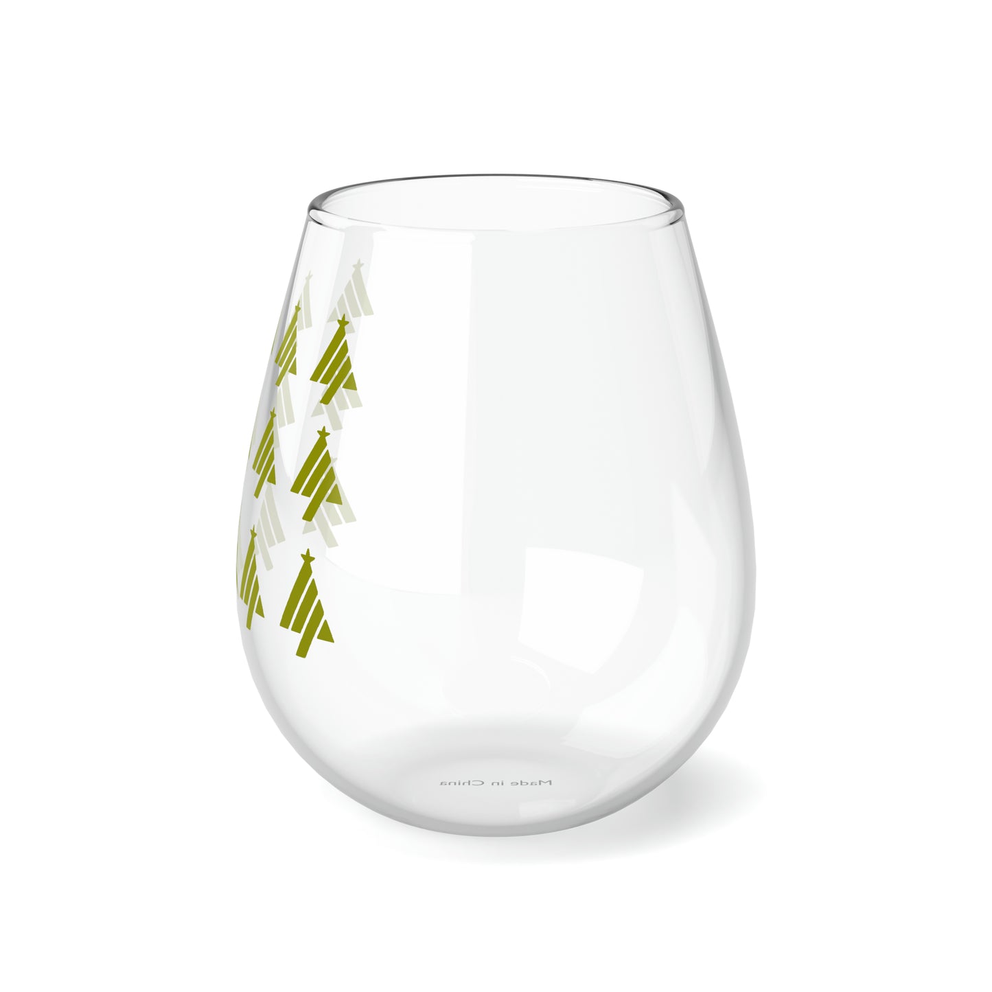 True Holiday Dark Lime Green Solids 11.75oz Stemless Wine Glass