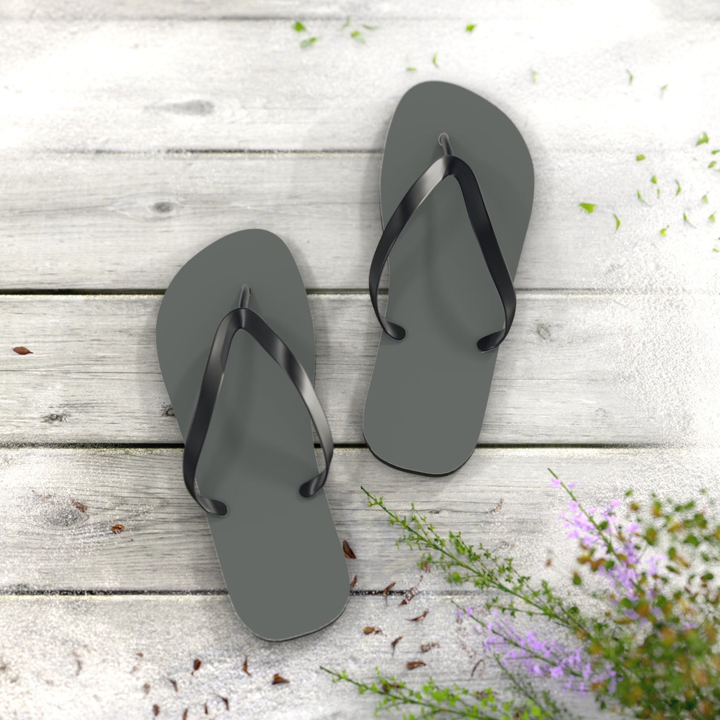 True Holiday Kitty Gray Gray Solids Flip Flops