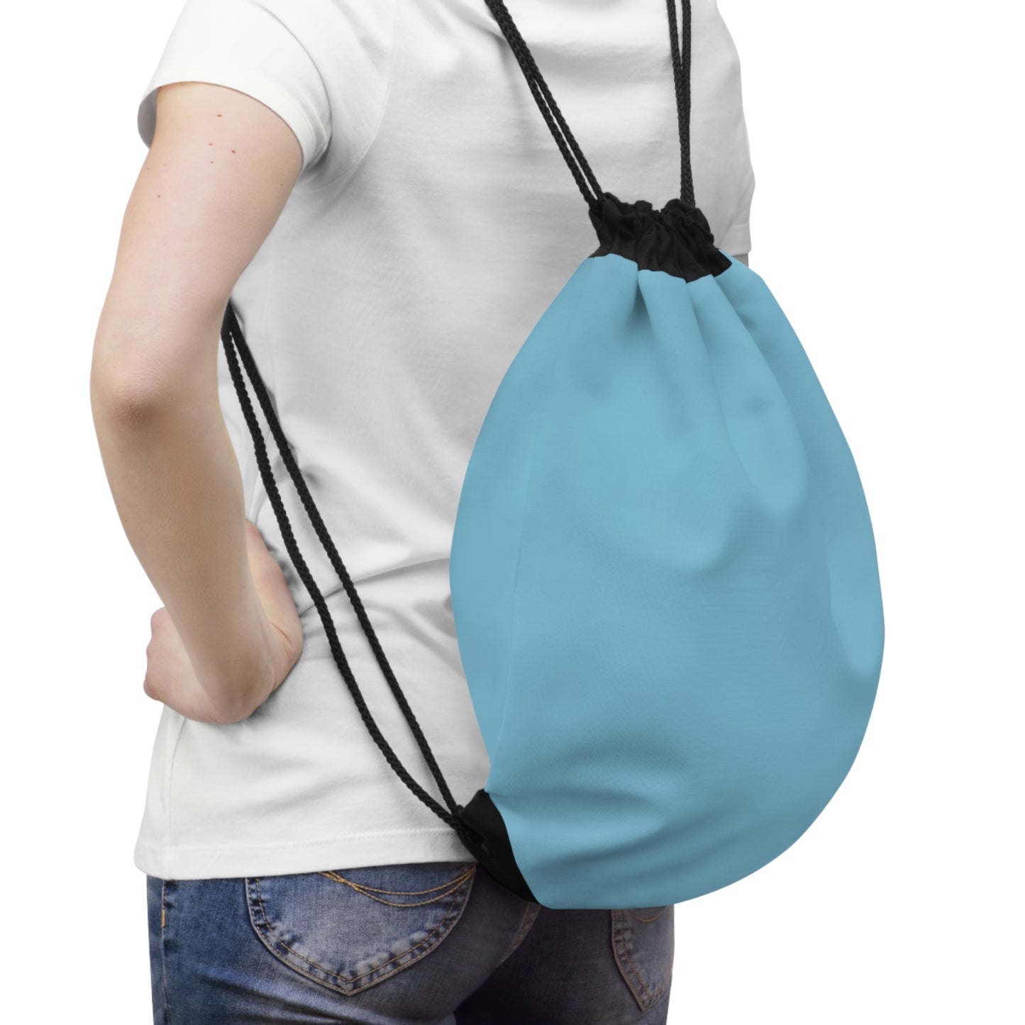 True Holiday Aquarium Blue Blue Solids Drawstring Bag