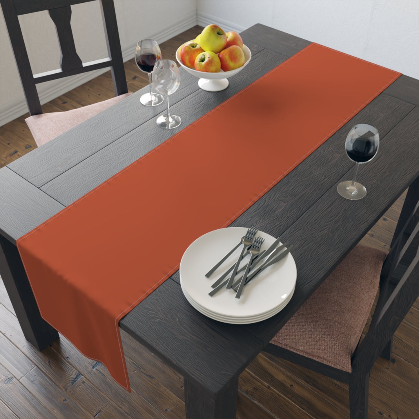 True Holiday Fireball Orange Solids Table Runner