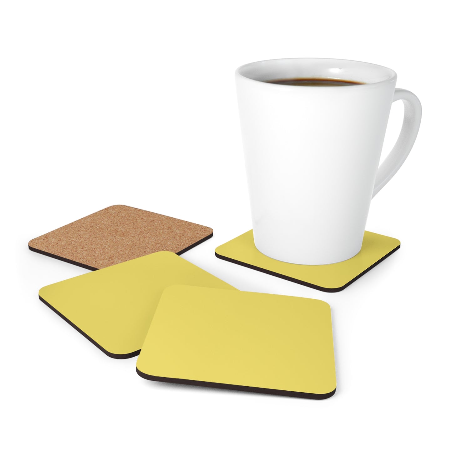 True Holiday Limelight Green Solids Corkwood Coaster Set