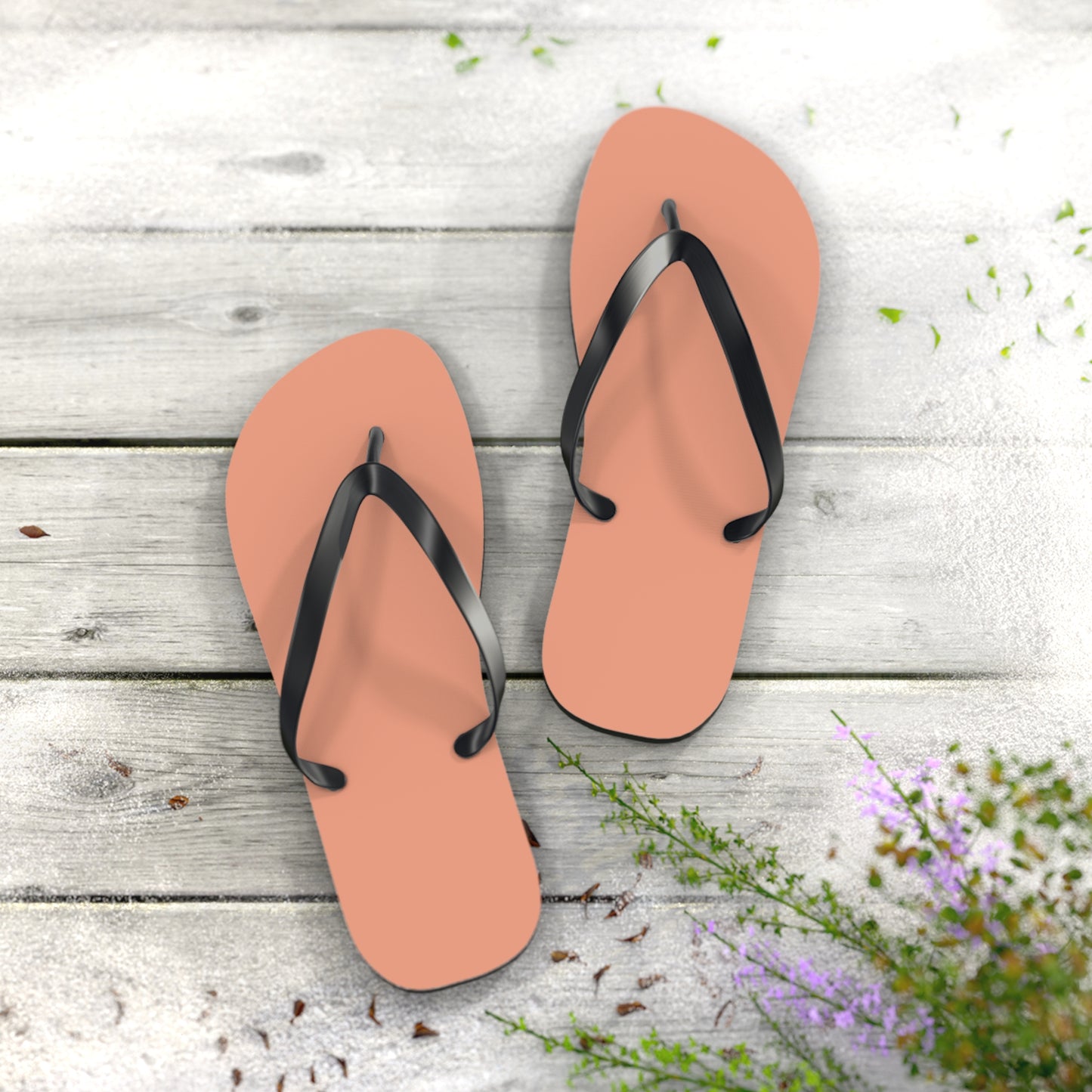 True Holiday Coral Spice Orange Solids Flip Flops