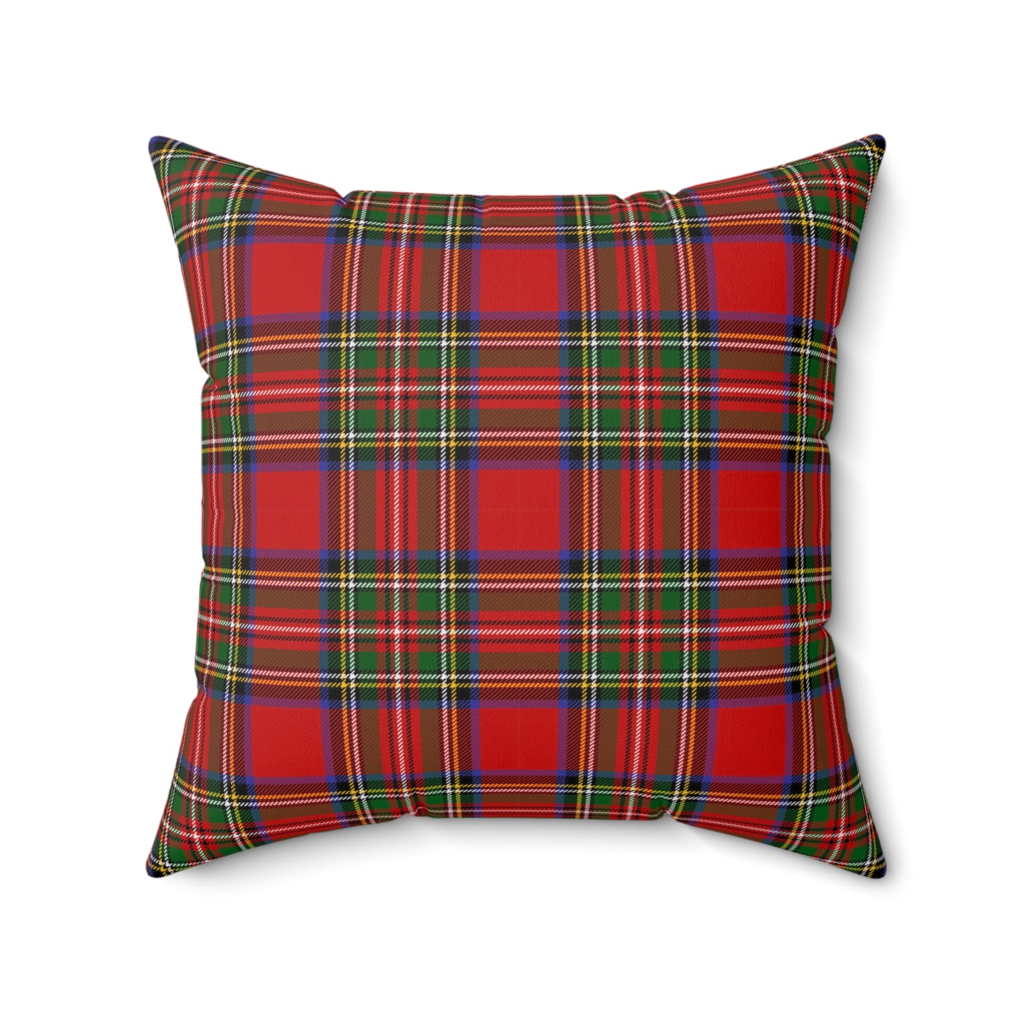 True Holiday Royal Stewart Tartan Plaid 20" Square Throw Pillow