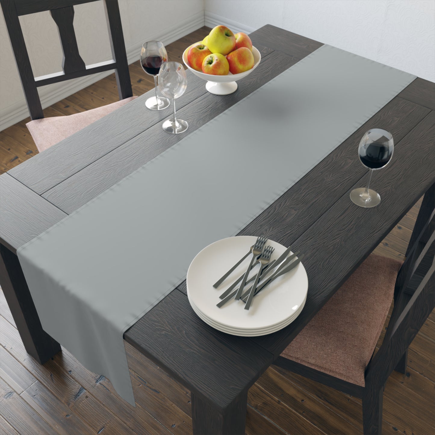 True Holiday Marina Gray Gray Solids Table Runner