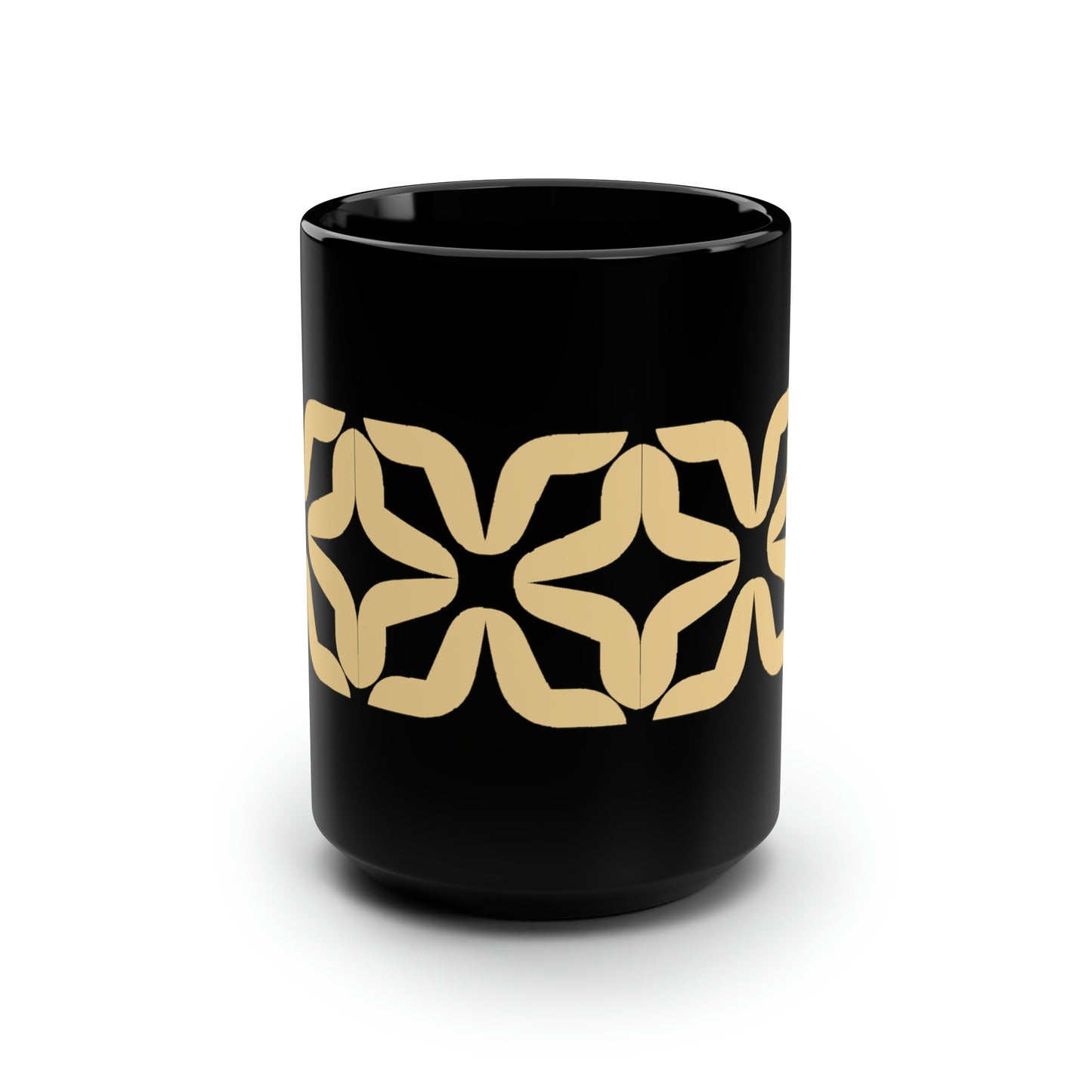 True Holiday Honeybee Yellow Solids Black Mug, 15oz