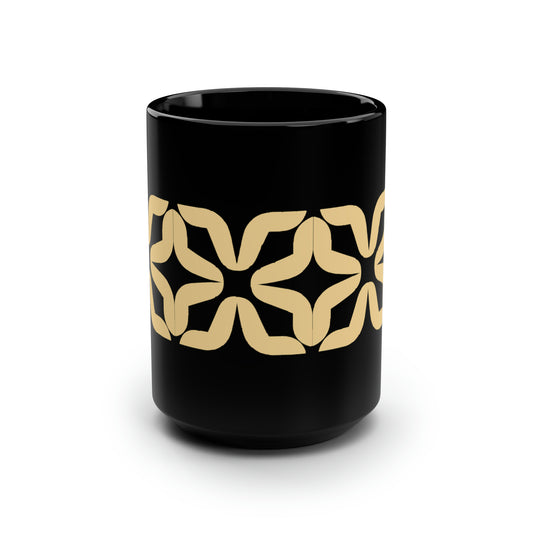 True Holiday Honeybee Yellow Solids Black Mug, 15oz