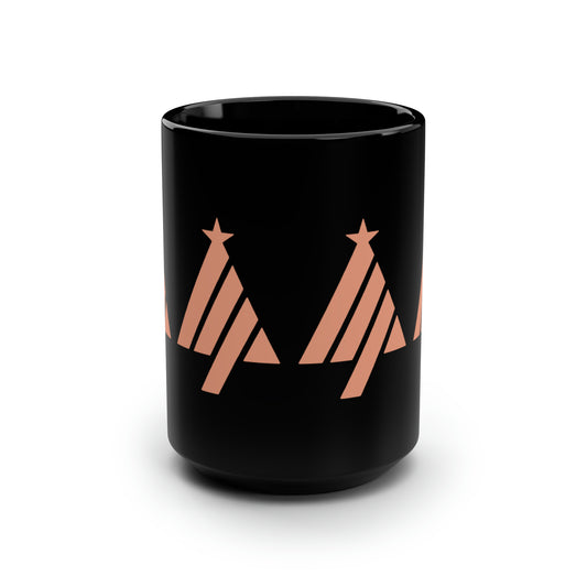 True Holiday Coral Spice Orange Solids Black Mug, 15oz