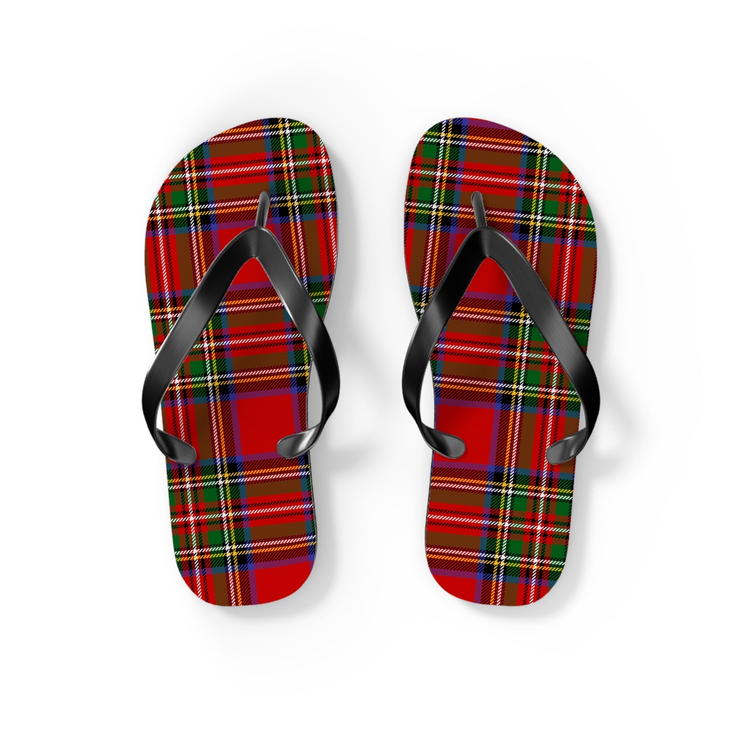 True Holiday Royal Stewart Tartan Plaid Flip Flops