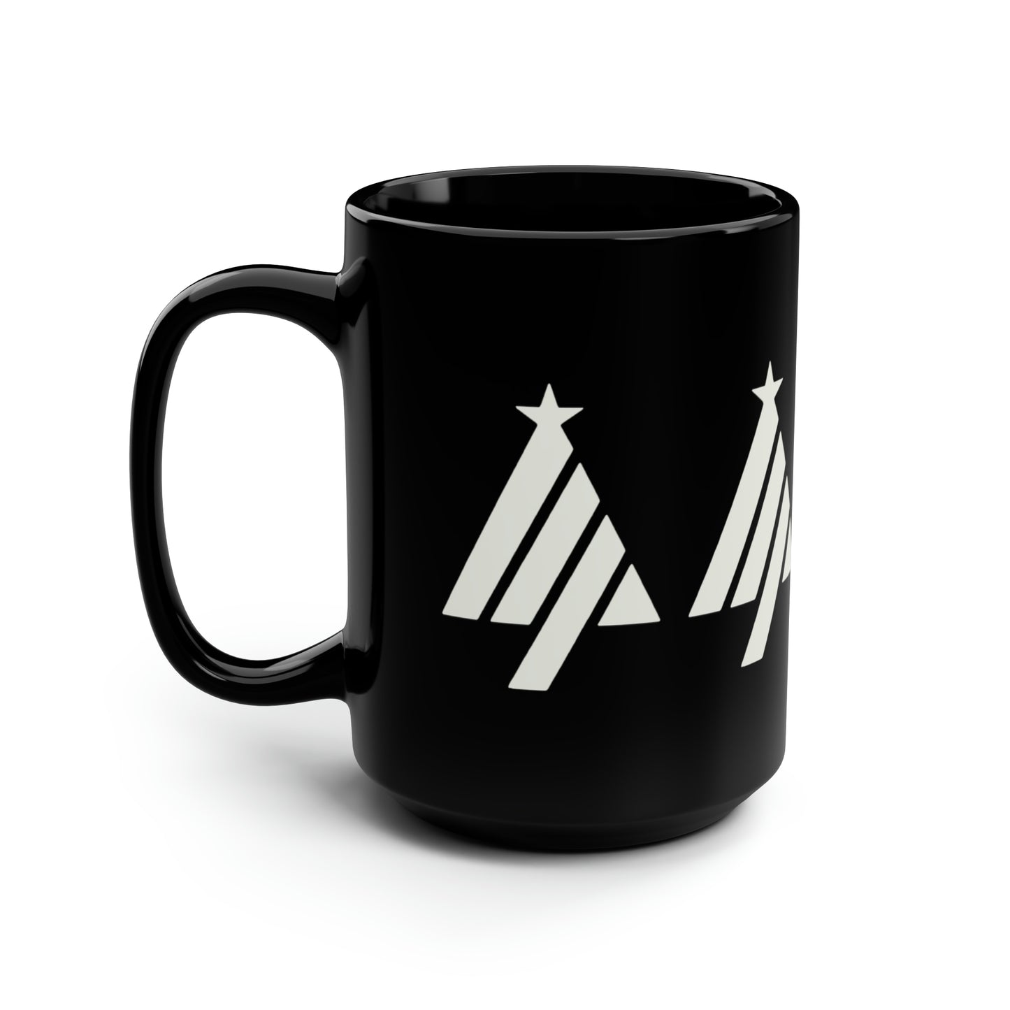 True Holiday White Heron White Solids Black Mug, 15oz