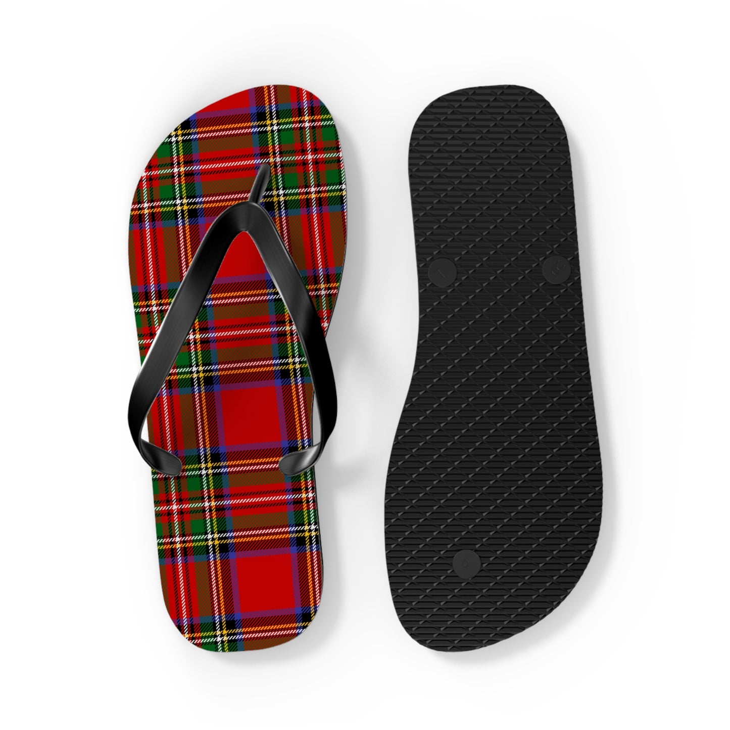 True Holiday Royal Stewart Tartan Plaid Flip Flops