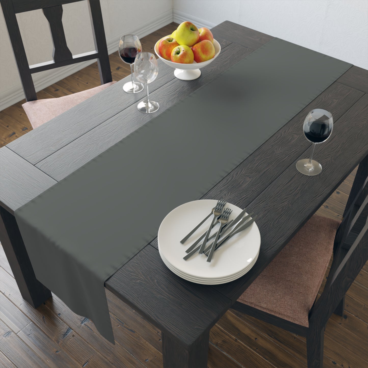 True Holiday Kitty Gray Gray Solids Table Runner