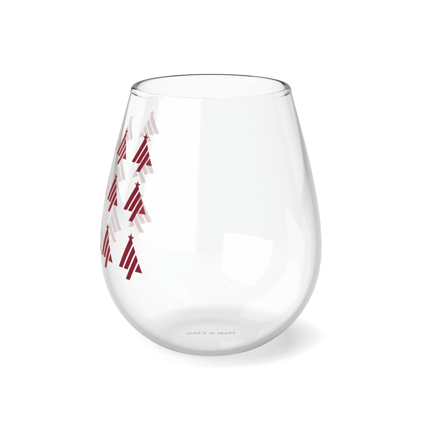 True Holiday Candy Cane Red Solids 11.75oz Stemless Wine Glass