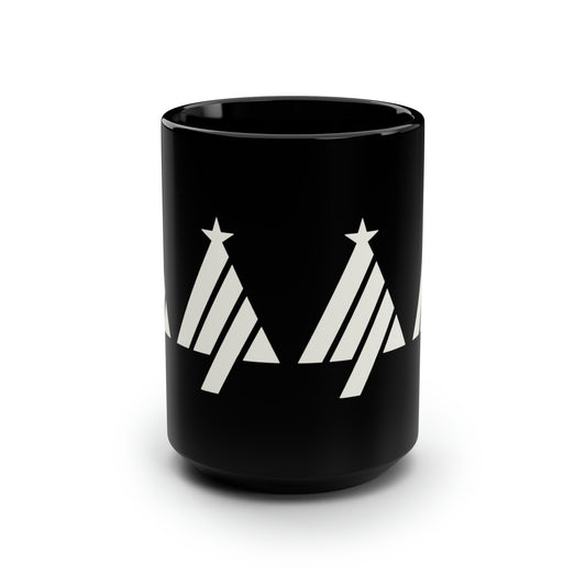 True Holiday Opulence White Solids Black Mug, 15oz