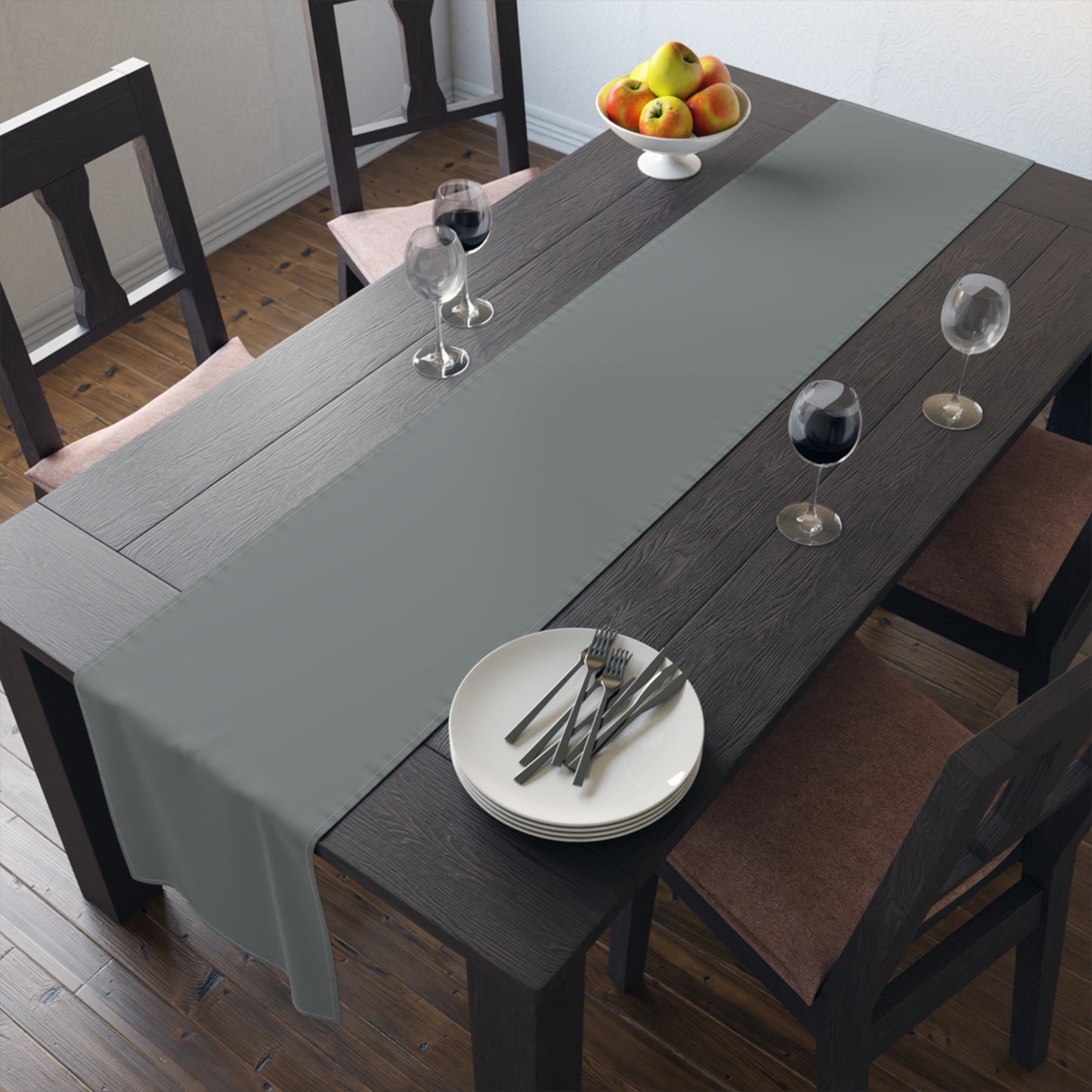 True Holiday Shaker Gray Gray Solids Table Runner