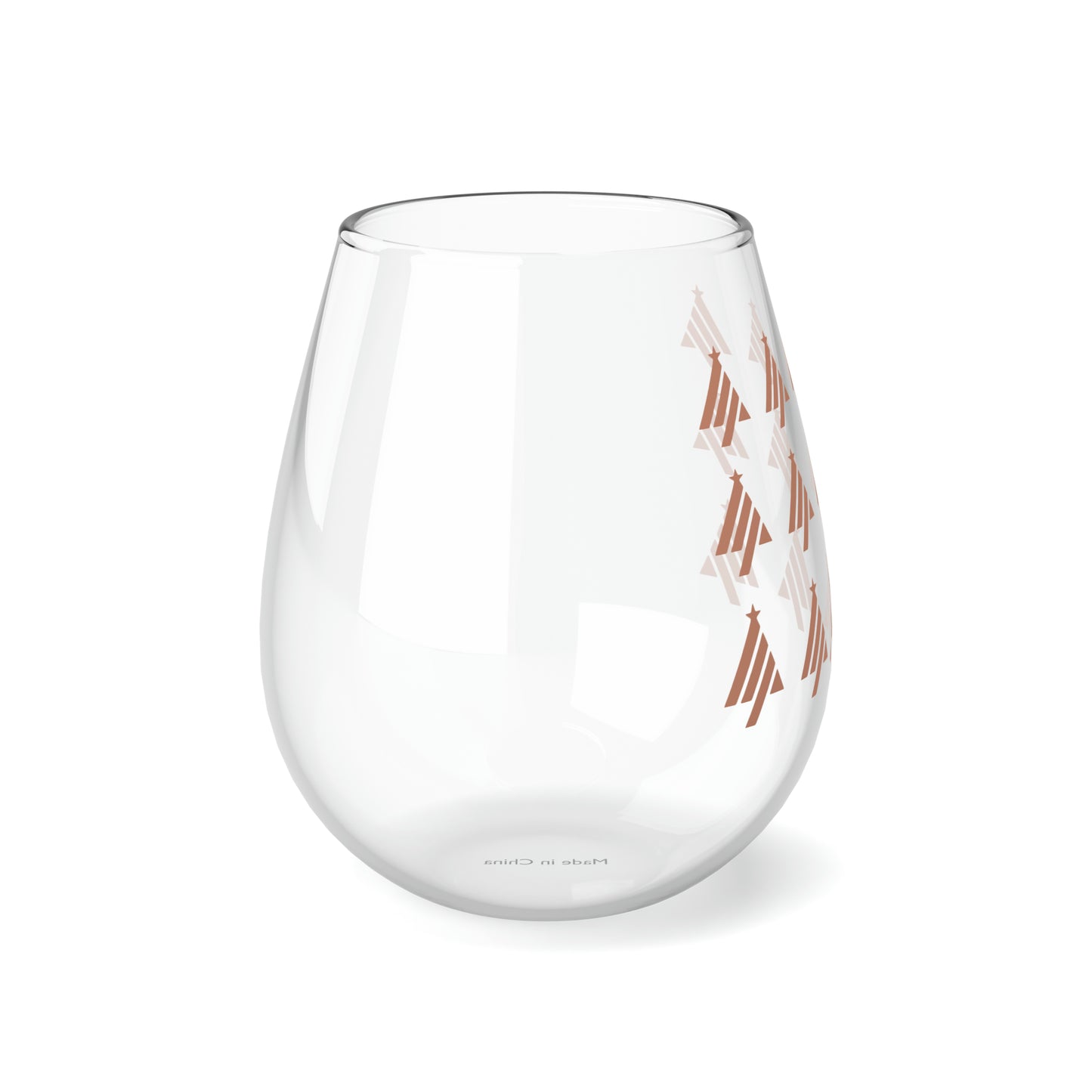 True Holiday Coral Spice Orange Solids 11.75oz Stemless Wine Glass