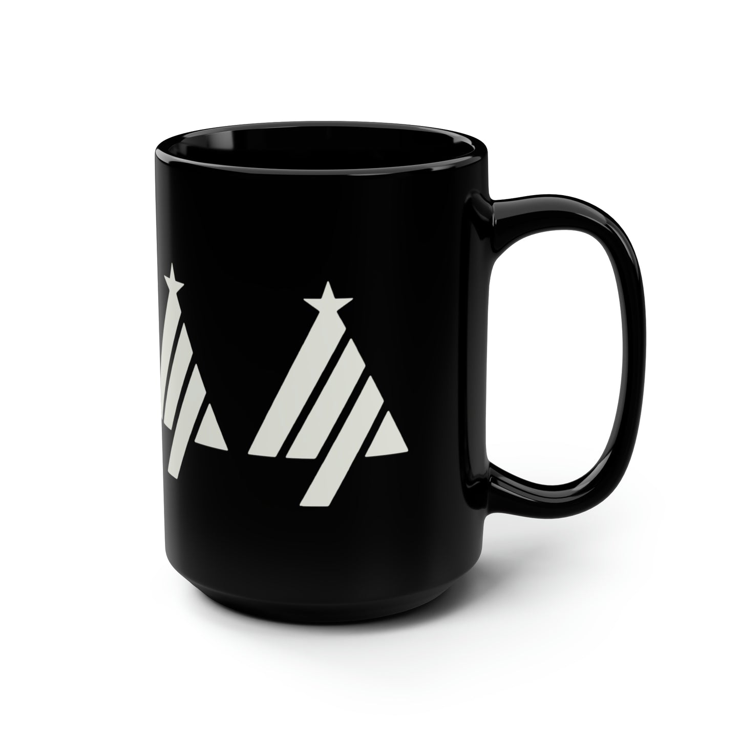 True Holiday White Dove White Solids Black Mug, 15oz
