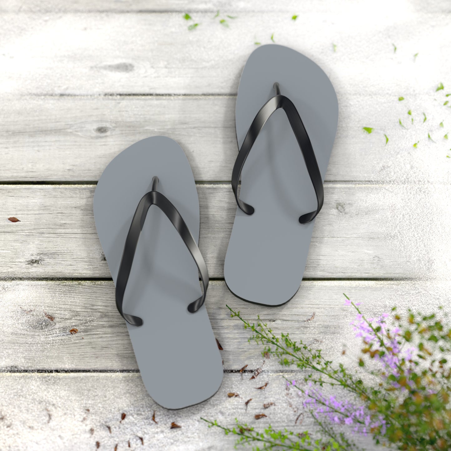 True Holiday Gray Cardigan Gray Solids Flip Flops
