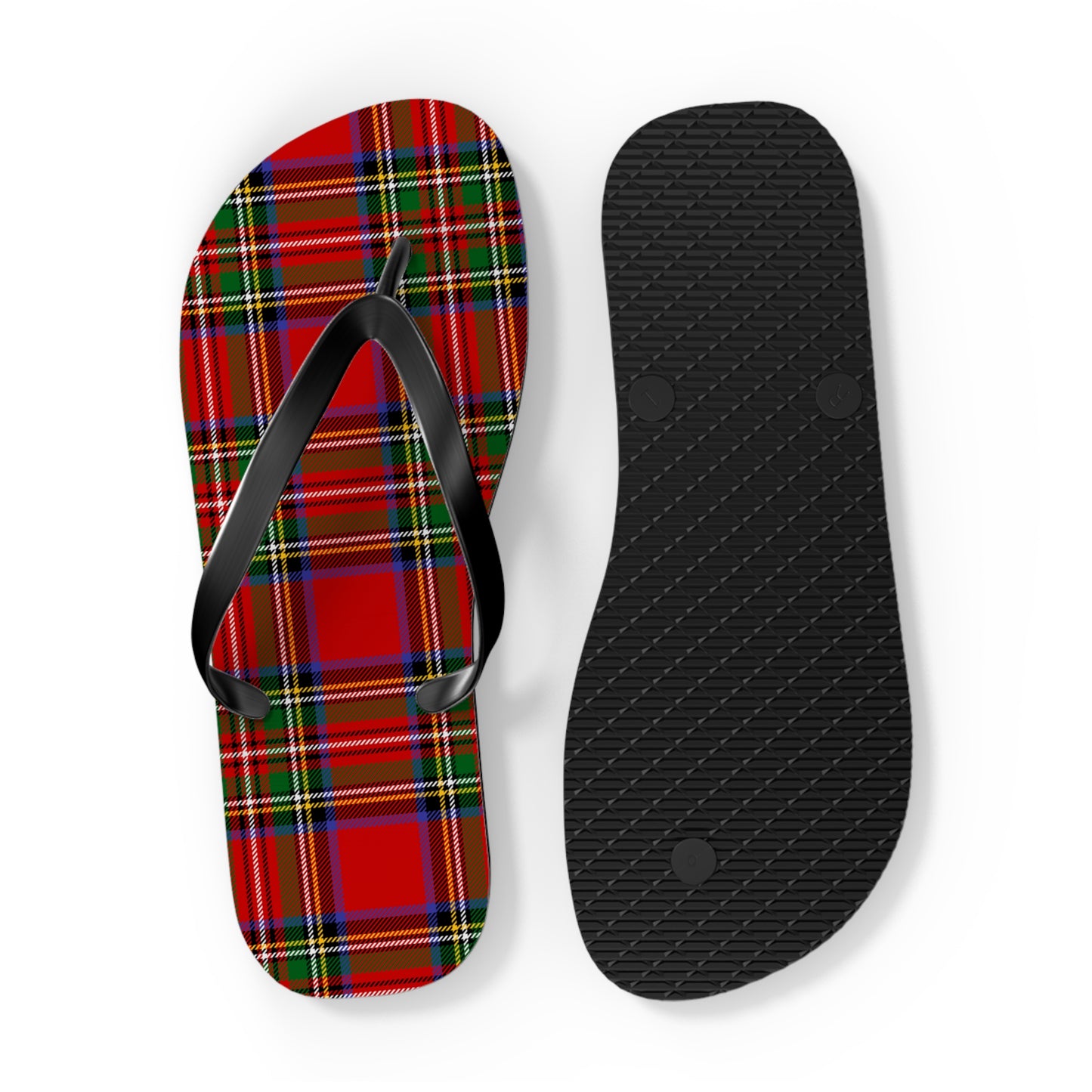 True Holiday Royal Stewart Tartan Plaid Flip Flops