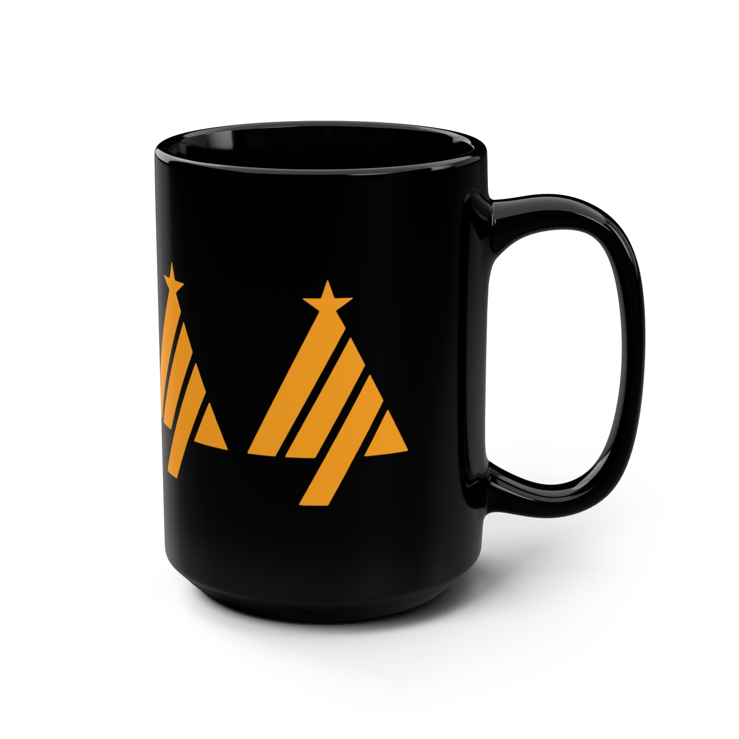 True Holiday Citrus Blast Yellow Solids Black Mug, 15oz