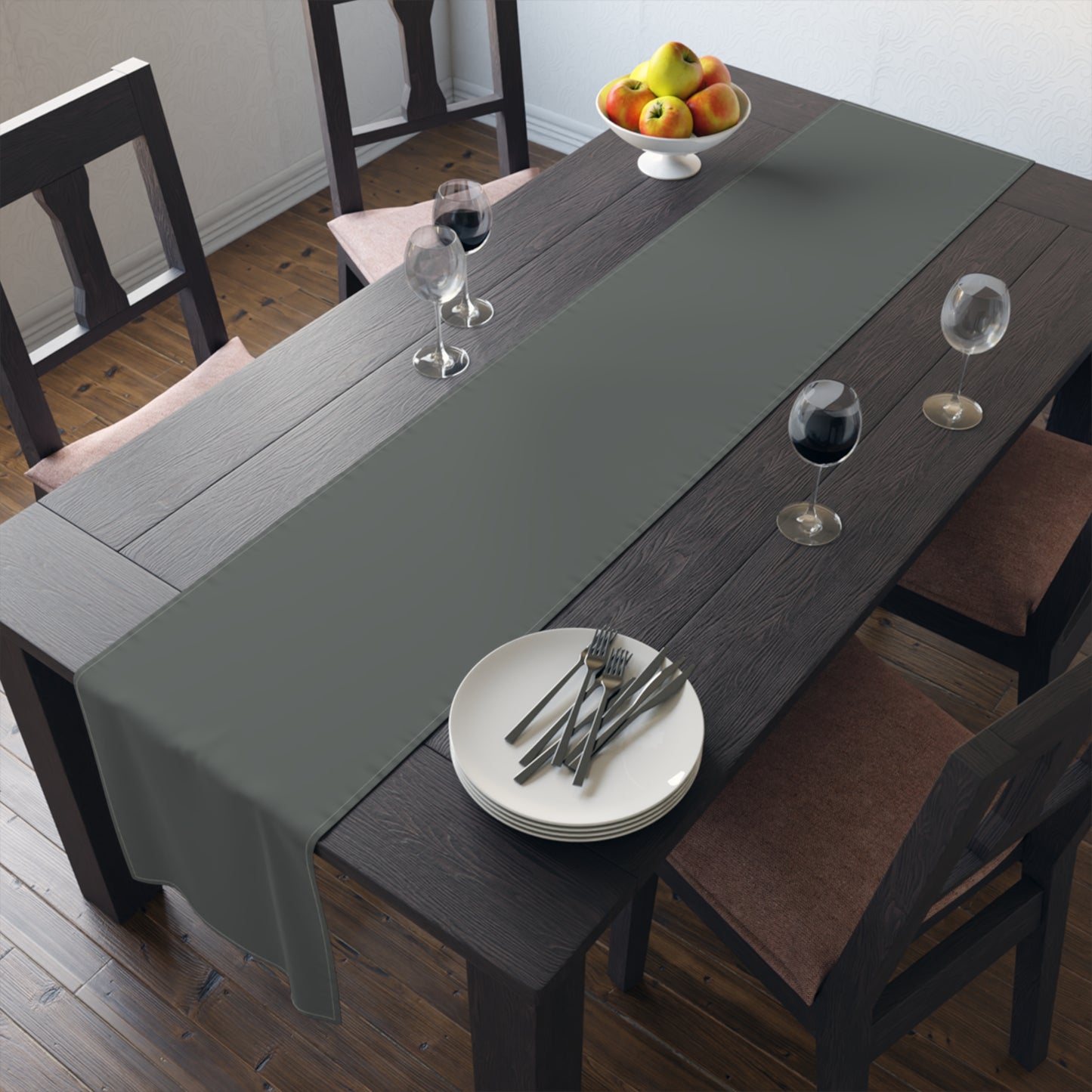 True Holiday Kitty Gray Gray Solids Table Runner