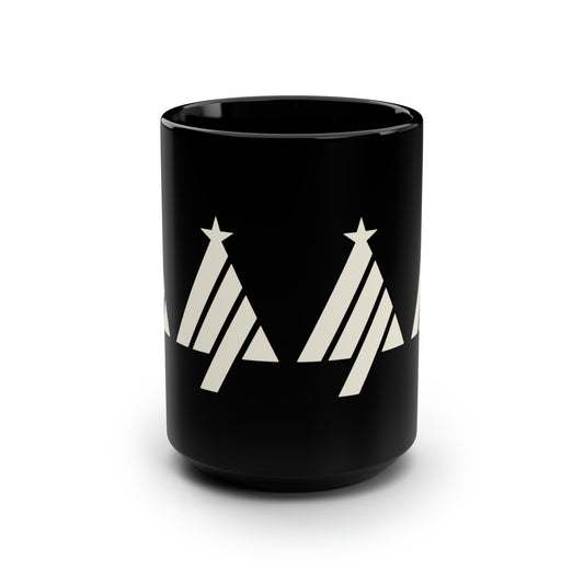 True Holiday White Cloud White Solids Black Mug, 15oz