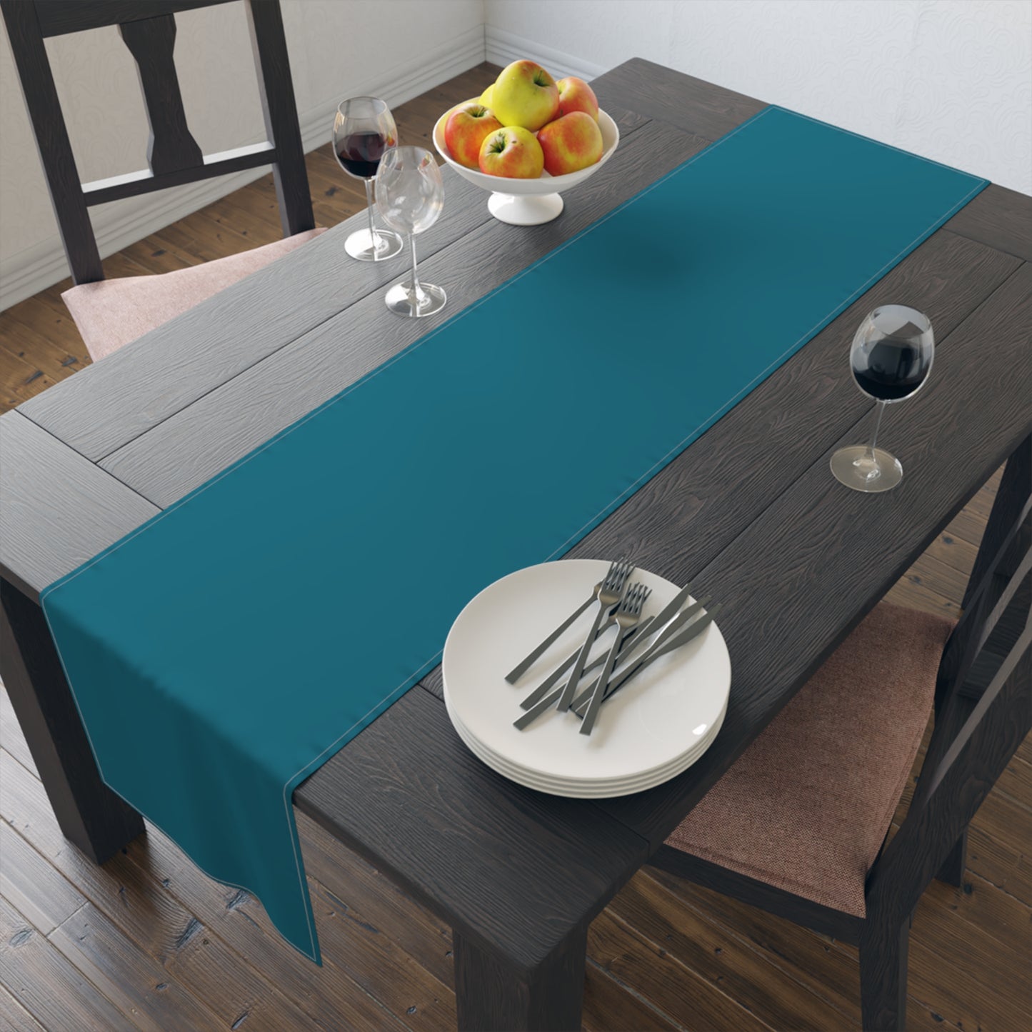 True Holiday Deep Ocean Blue Solids Table Runner