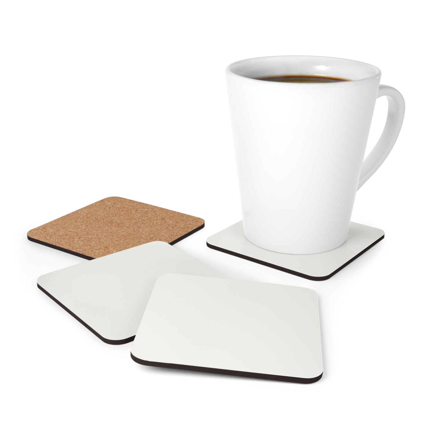 True Holiday Opulence White Solids Corkwood Coaster Set
