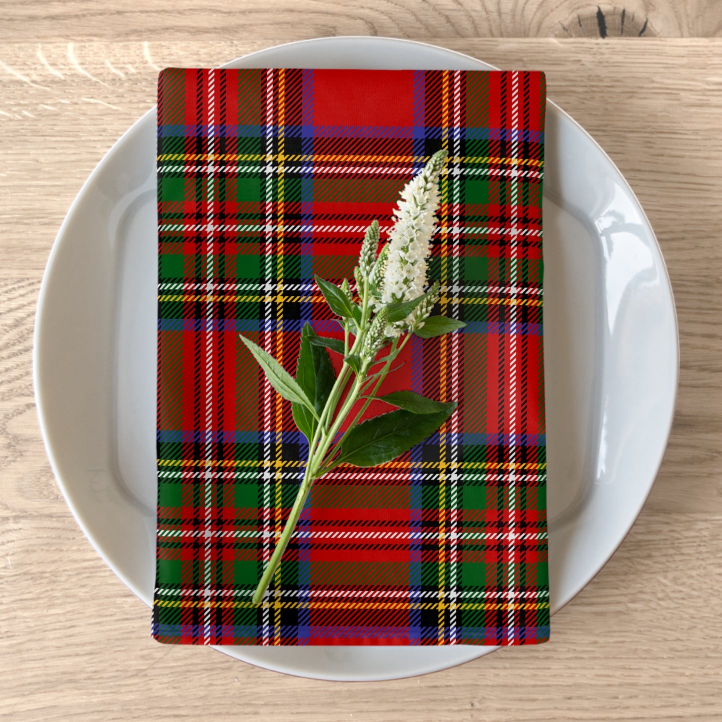 True Holiday Royal Stewart Tartan Plaid Napkins