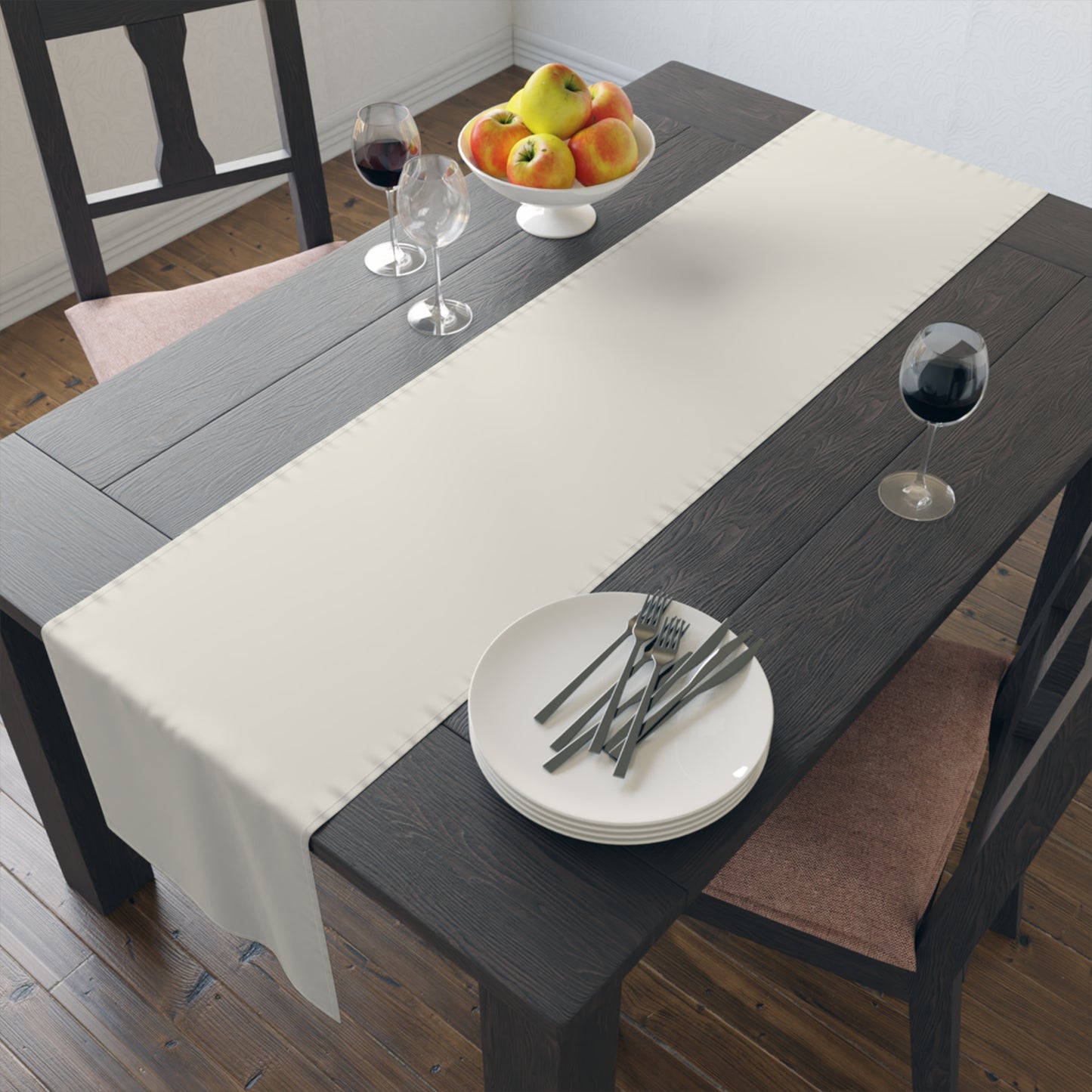 True Holiday Swiss Coffee White Solids Table Runner