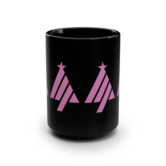 True Holiday Spring Azalea Red Solids Black Mug, 15oz
