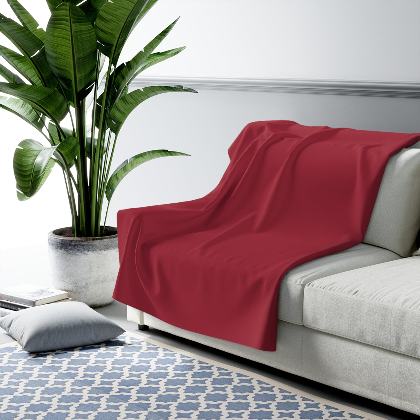 True Holiday Candy Cane Red Solids Throw Blanket