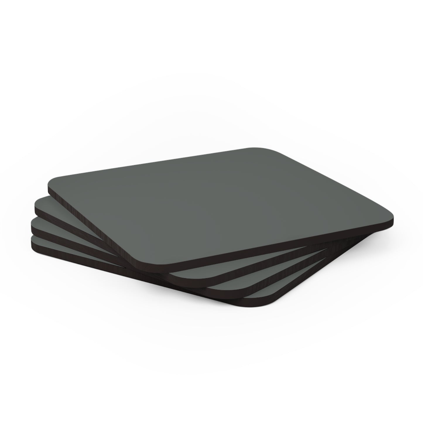 True Holiday Kitty Gray Gray Solids Corkwood Coaster Set
