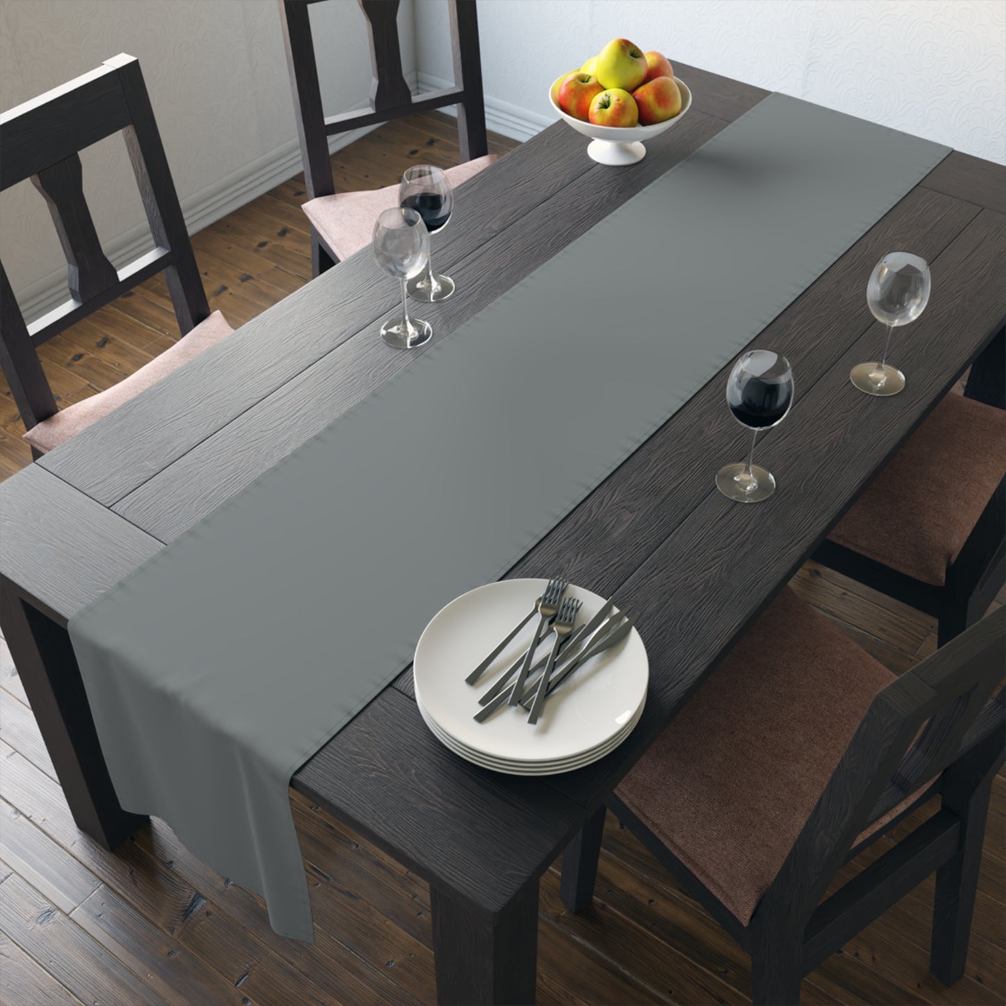 True Holiday Shaker Gray Gray Solids Table Runner