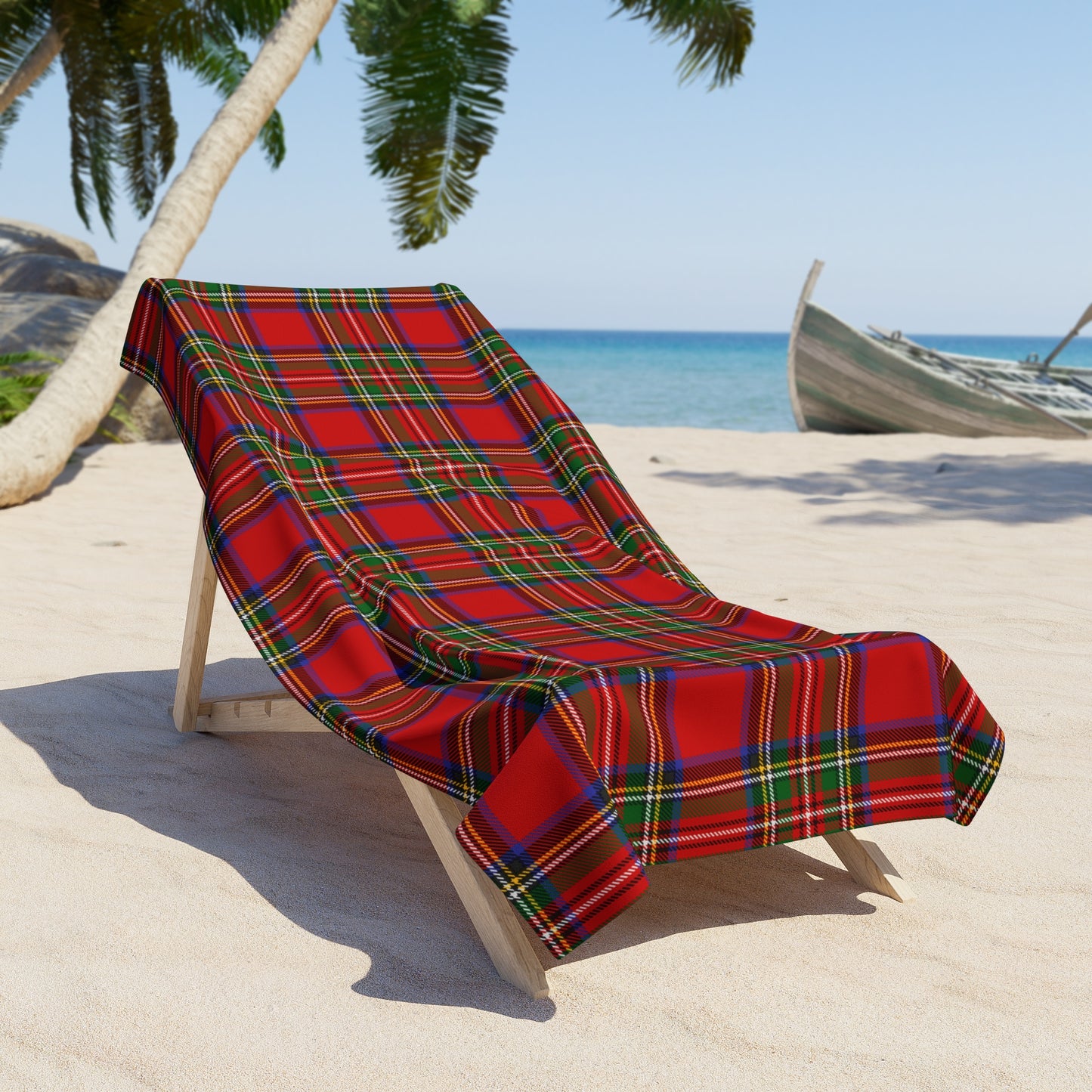 True Holiday Royal Stewart Tartan Plaid Beach & Pool Towel