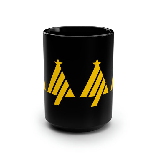 True Holiday Sun Kissed Yellow Solids Black Mug, 15oz