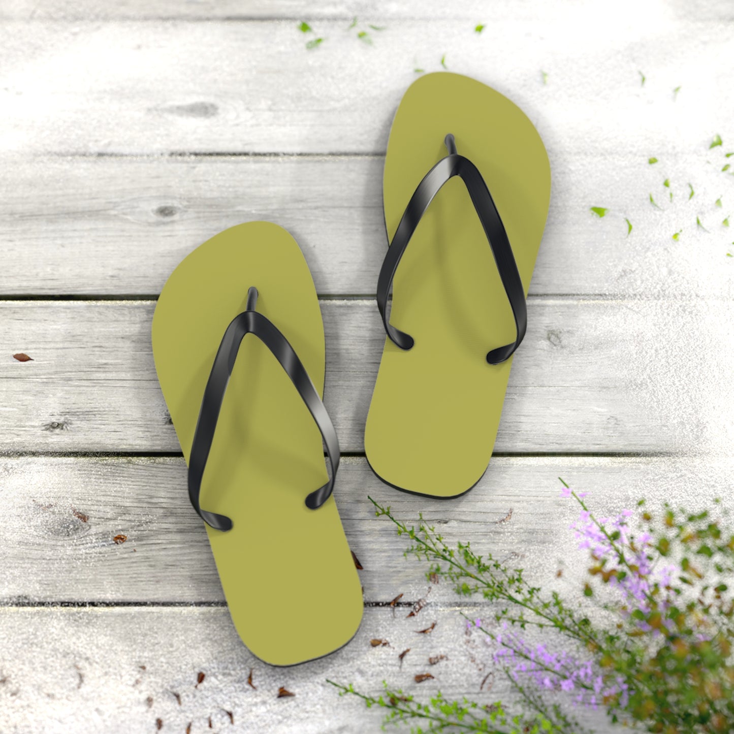 True Holiday Perennial Green Solids Flip Flops