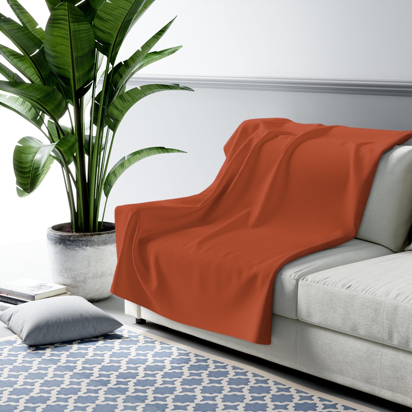 True Holiday Fireball Orange Solids Throw Blanket