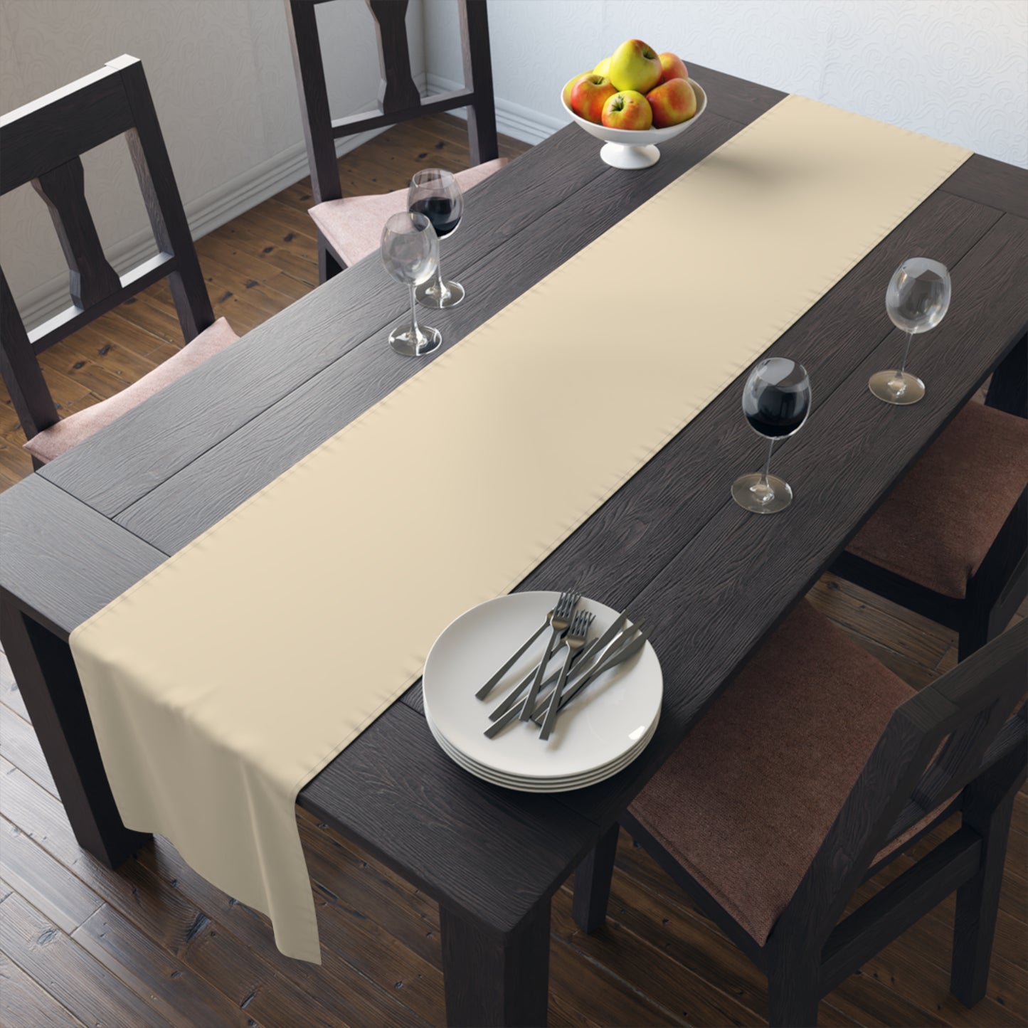 True Holiday Ivory Lustre Yellow Solids Table Runner
