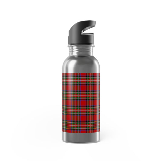True Holiday Royal Stewart Tartan Plaid Stainless Steel Water Bottle With Straw, 20oz