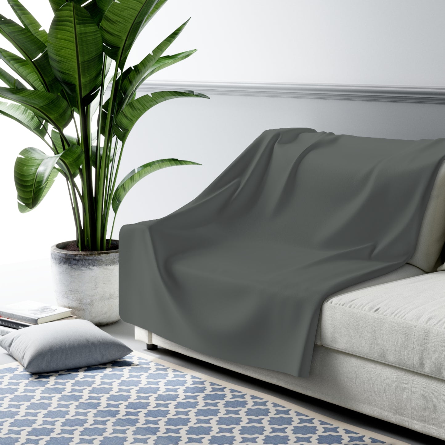 True Holiday Kitty Gray Gray Solids Throw Blanket