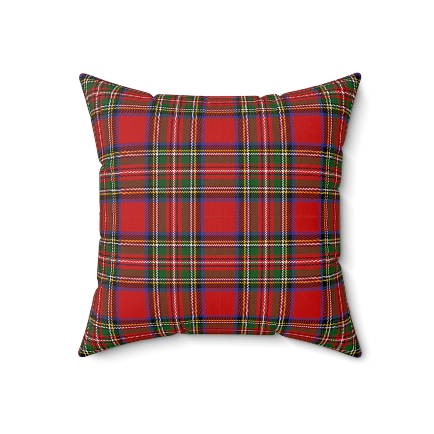 True Holiday Royal Stewart Tartan Plaid 18" Square Throw Pillow