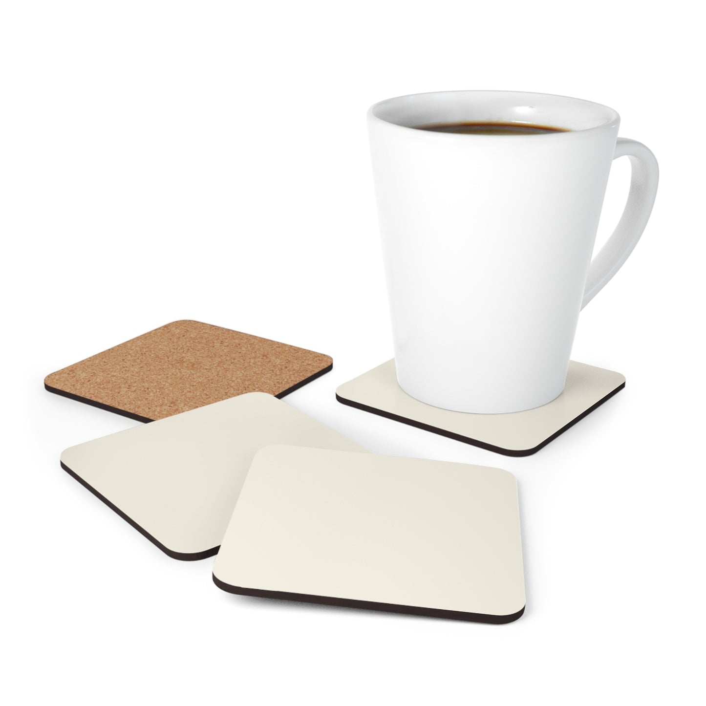 True Holiday White Cloud White Solids Corkwood Coaster Set