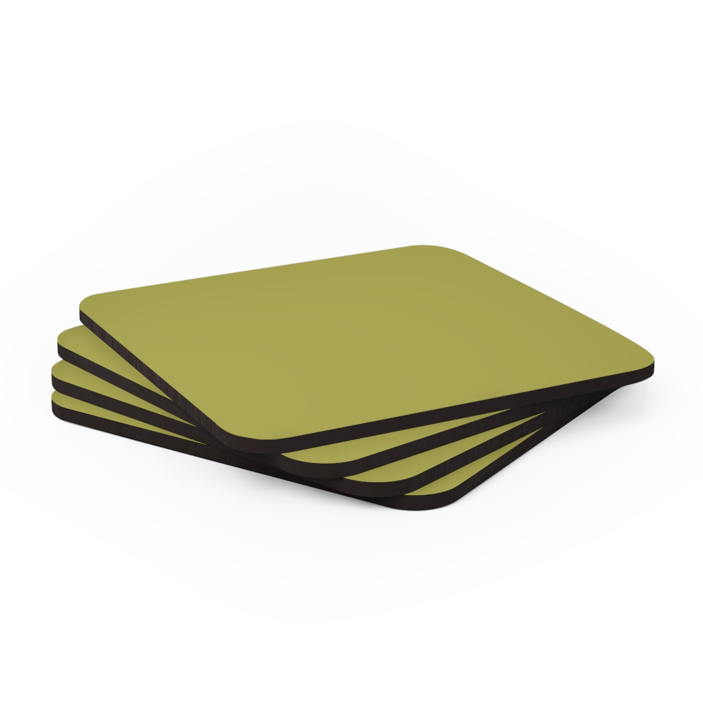 True Holiday Perennial Green Solids Corkwood Coaster Set