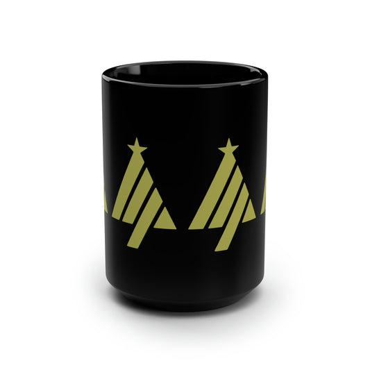 True Holiday Perennial Green Solids Black Mug, 15oz