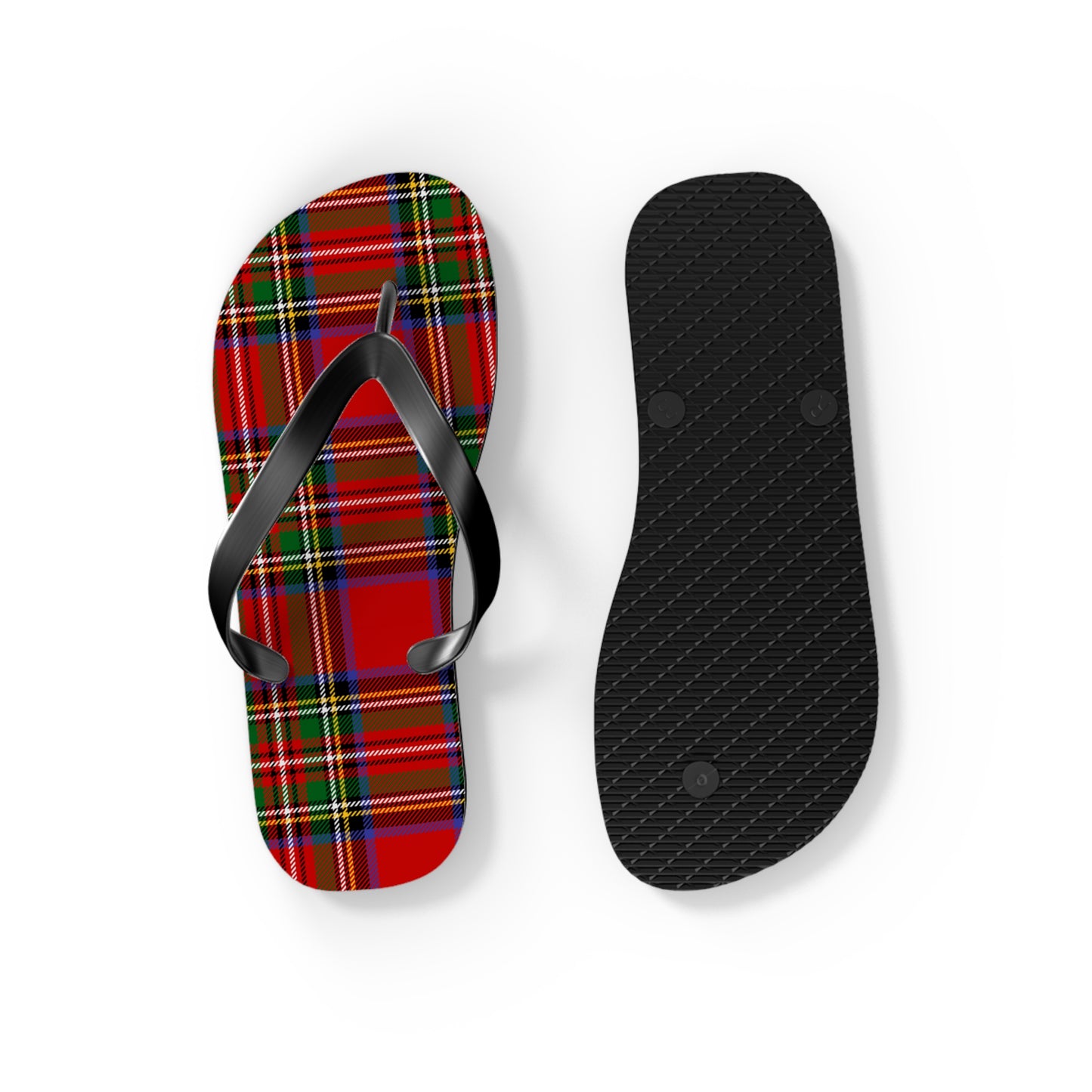 True Holiday Royal Stewart Tartan Plaid Flip Flops