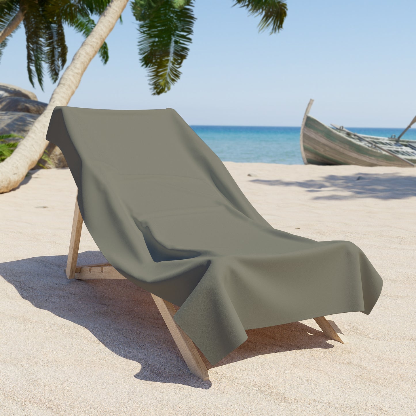 True Holiday Antique Pewter Green Solids Beach & Pool Towel