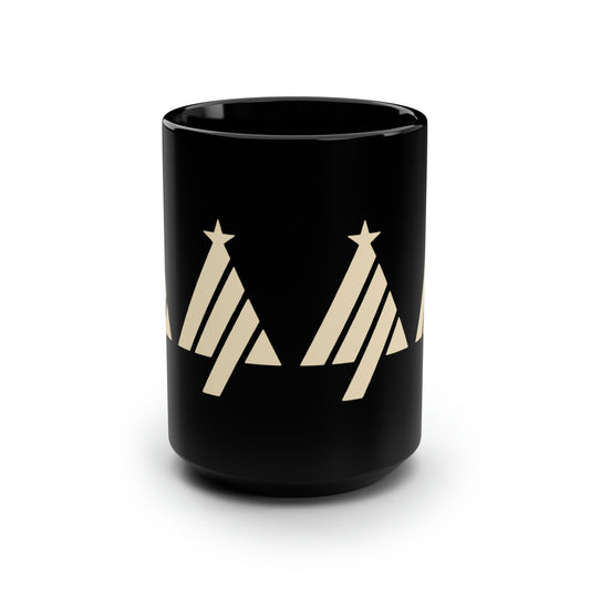True Holiday Ivory Lustre Yellow Solids Black Mug, 15oz