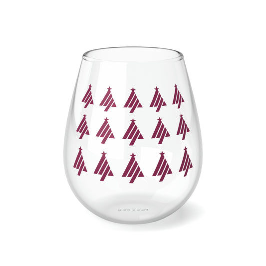 True Holiday Gypsy Pink Red Solids 11.75oz Stemless Wine Glass