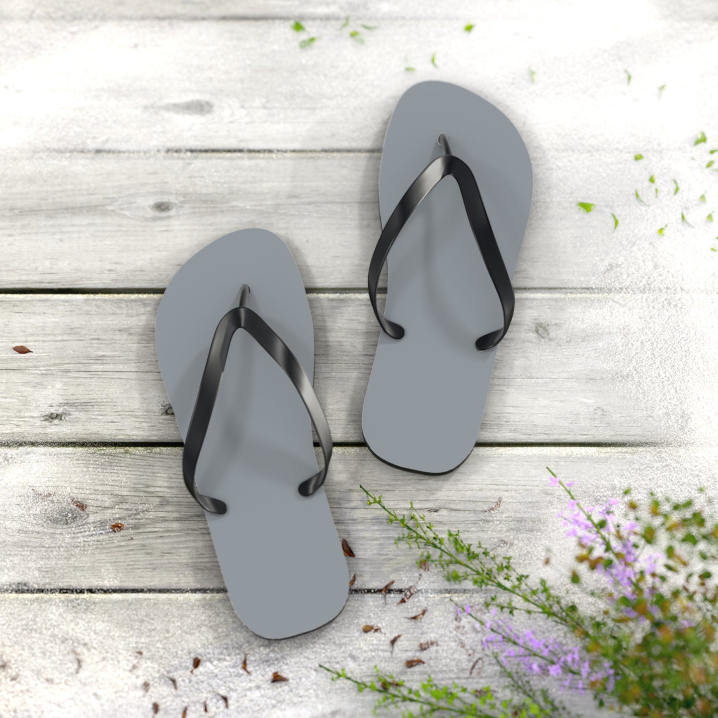 True Holiday Gray Cardigan Gray Solids Flip Flops